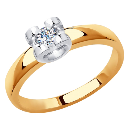 Кольцо, золото, бриллиант, 1011679